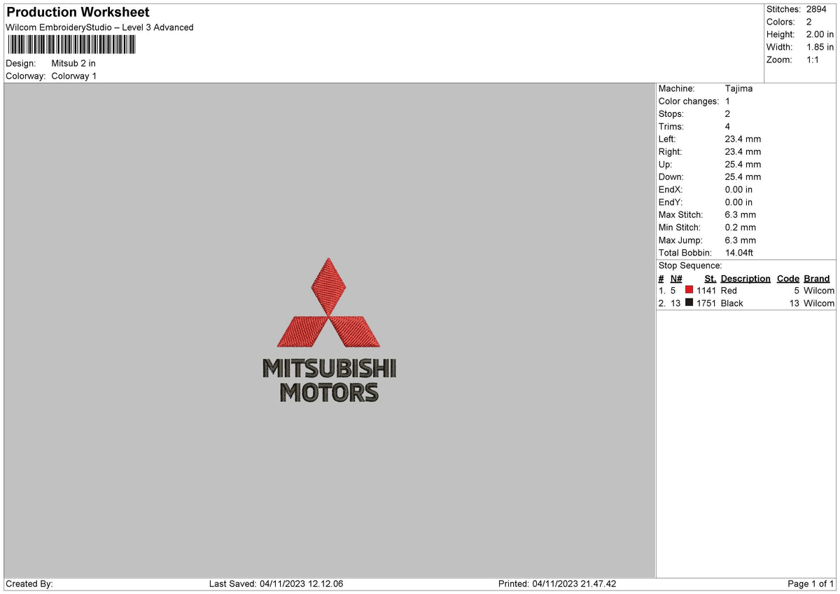 Mitshub Embroidery File 6 sizes