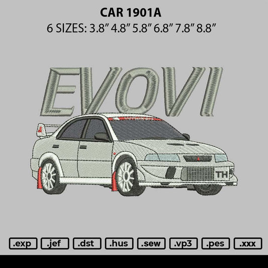 Car 1901a Embroidery File 6 sizes