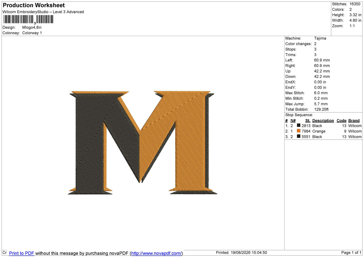 Mlogo Embroidery File 6 size