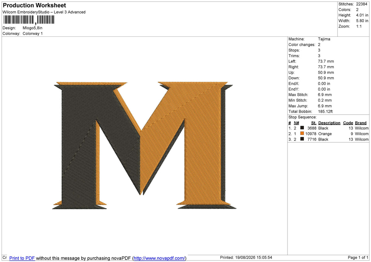 Mlogo Embroidery File 6 size