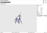 M logo puff Embroidery File 6 size