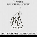 M needle Embroidery File 6 size