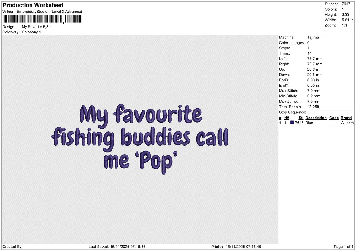 My Favorite Embroidery File 6 size