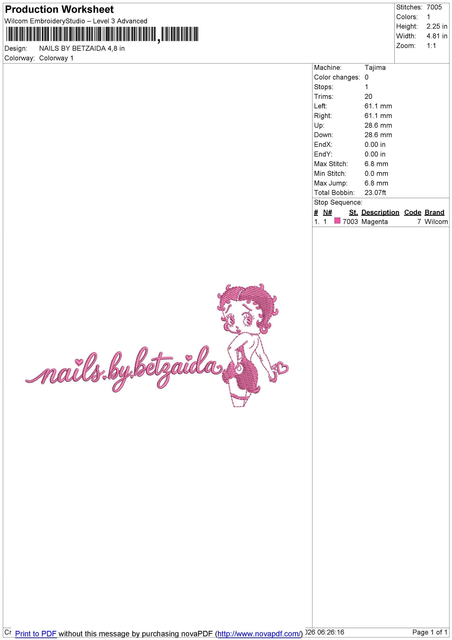 NAILS BY BETZAIDA Embroidery Machine Design File 6 sizes