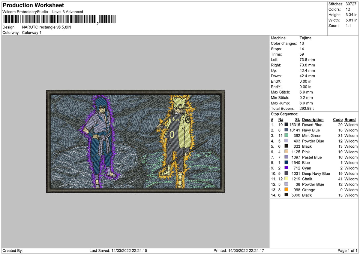 Naruto Rectangle V6 Embroidery