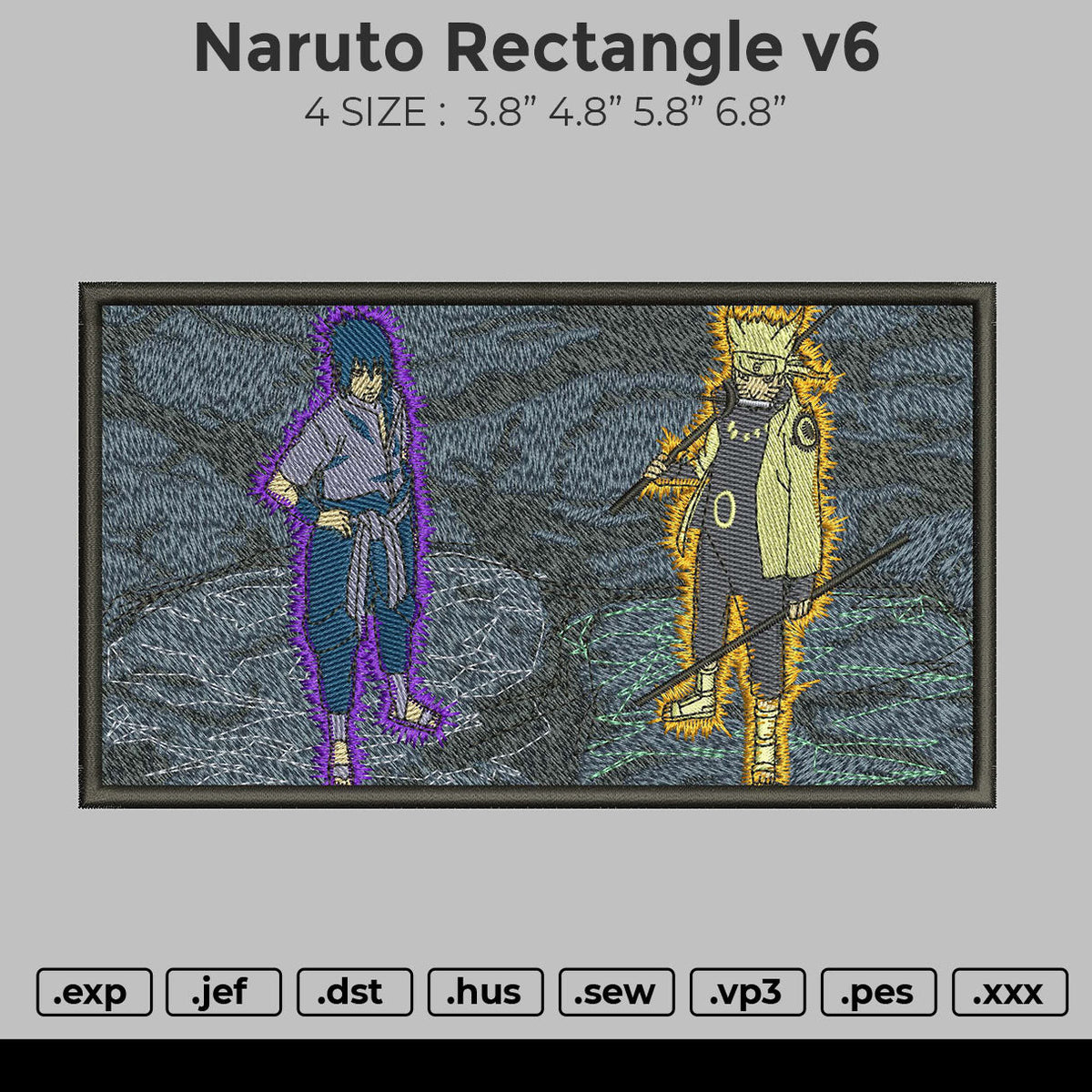 Naruto Rectangle V6 Embroidery