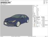 Navy Car Embroidery
