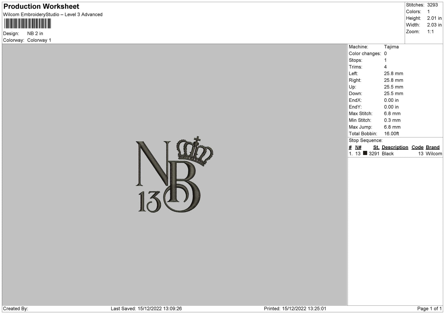 NB Embroidery File 6 sizes