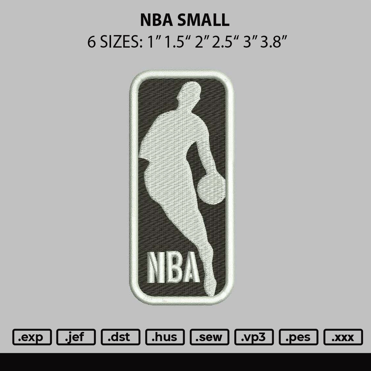 Nba Small Embroidery File 6 sizes
