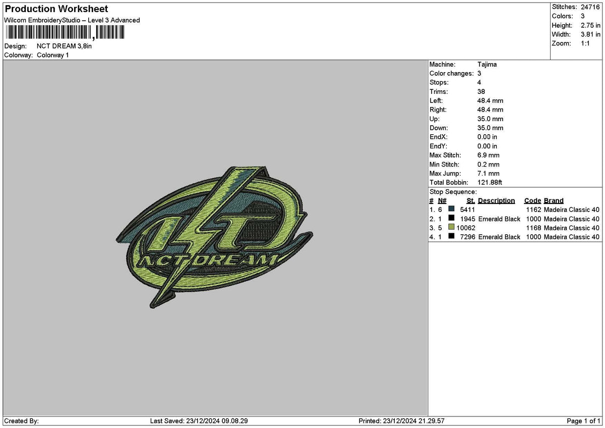 Nctcircle Embroidery File 6 sizes