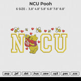 NCU Pooh Embroidery File 6 size