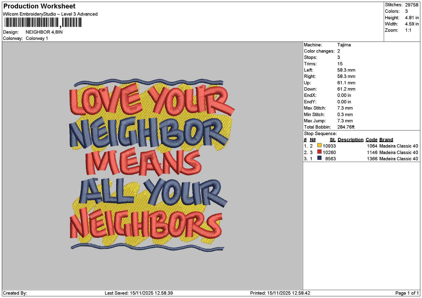 Meanstext Embroidery File 6 sizes