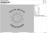 Neon Moon Embroidery File 6 sizes