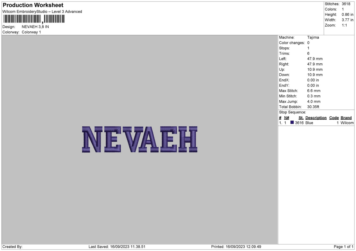 Neveah Embroidery File 6 sizes