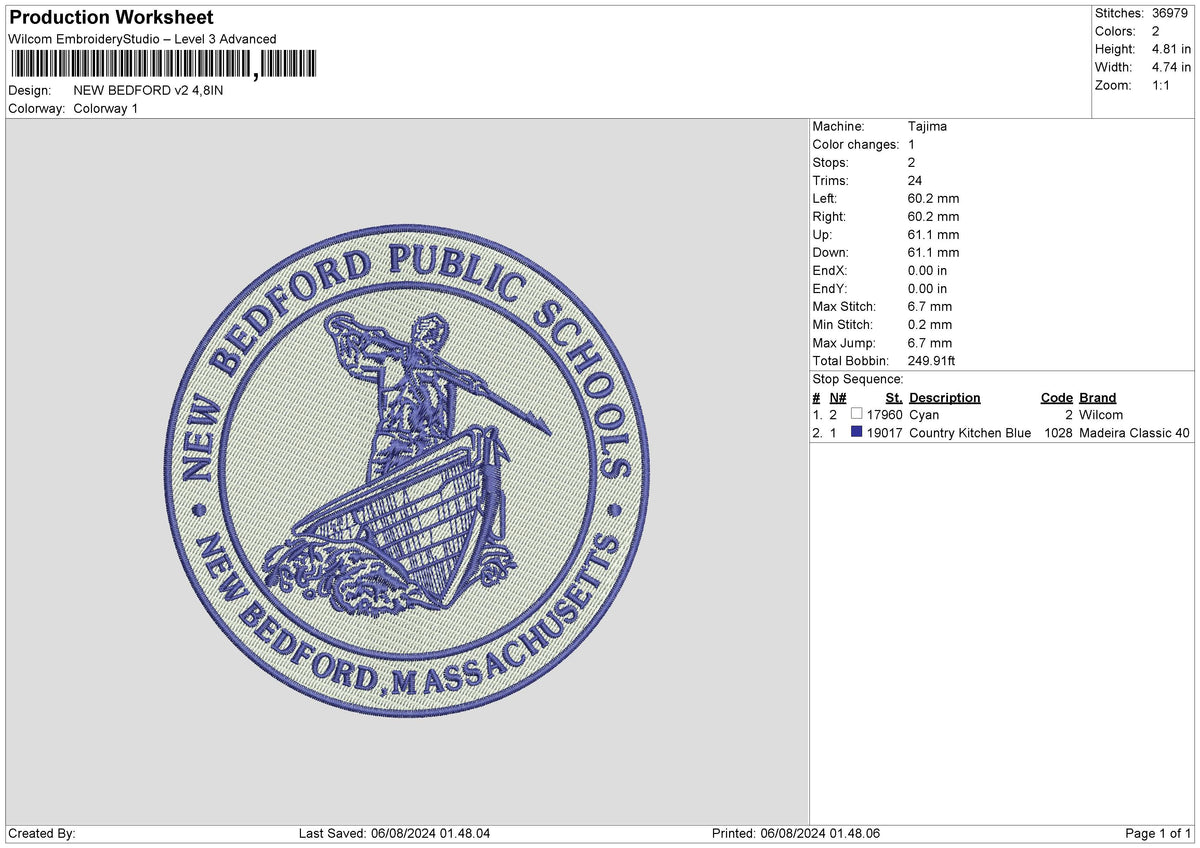 Bedfordcircle V2 Embroidery File 6 sizes