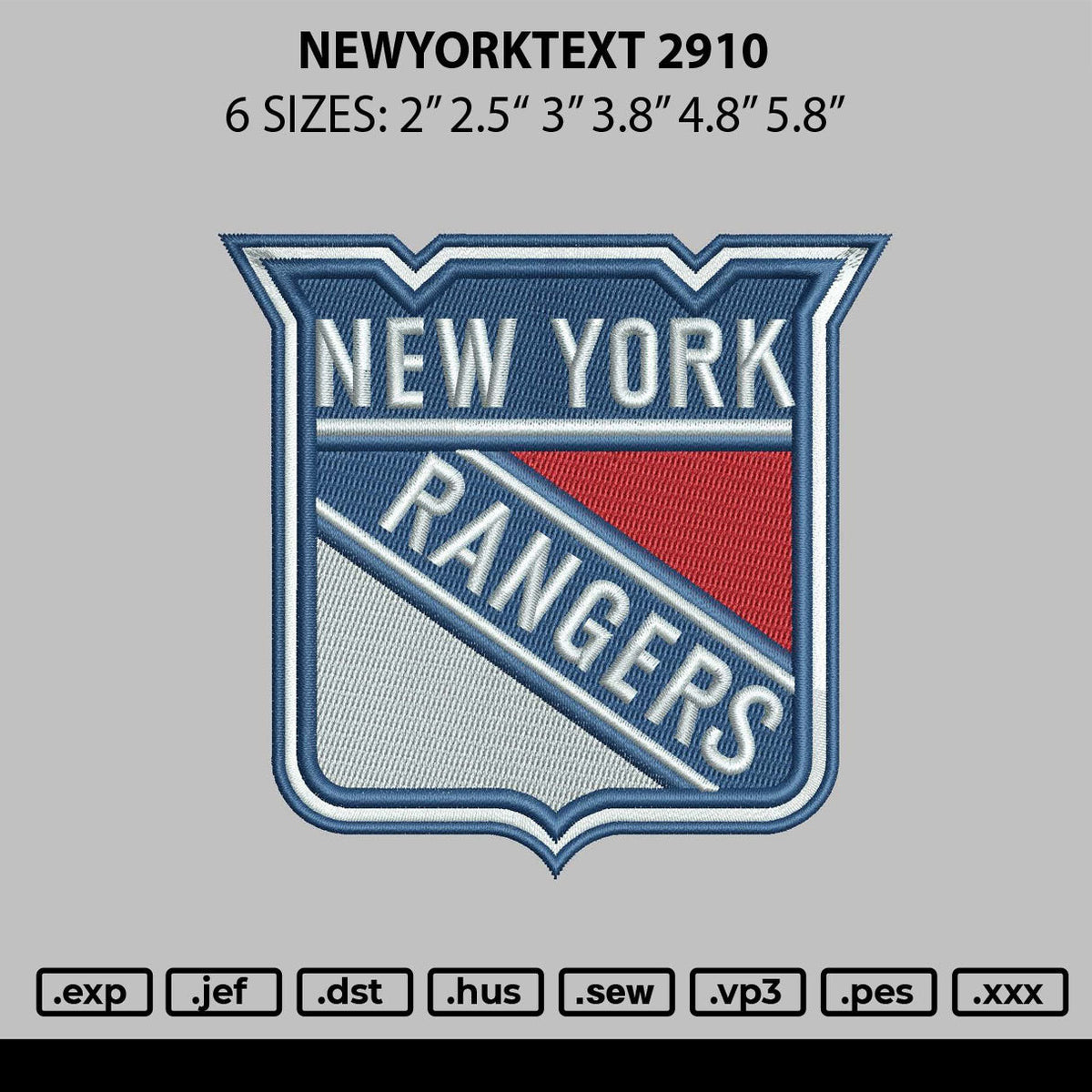 Newyorktext 2910 Embroidery File 6 sizes