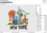 NEW YORK Icons Embroidery File 6 size
