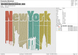 New York Silhouette Embroidery File 6 size