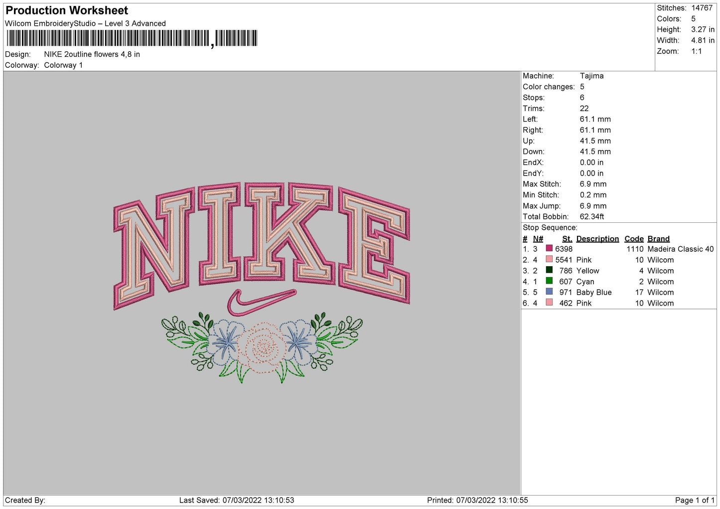 Nike 2 Outline Flowers