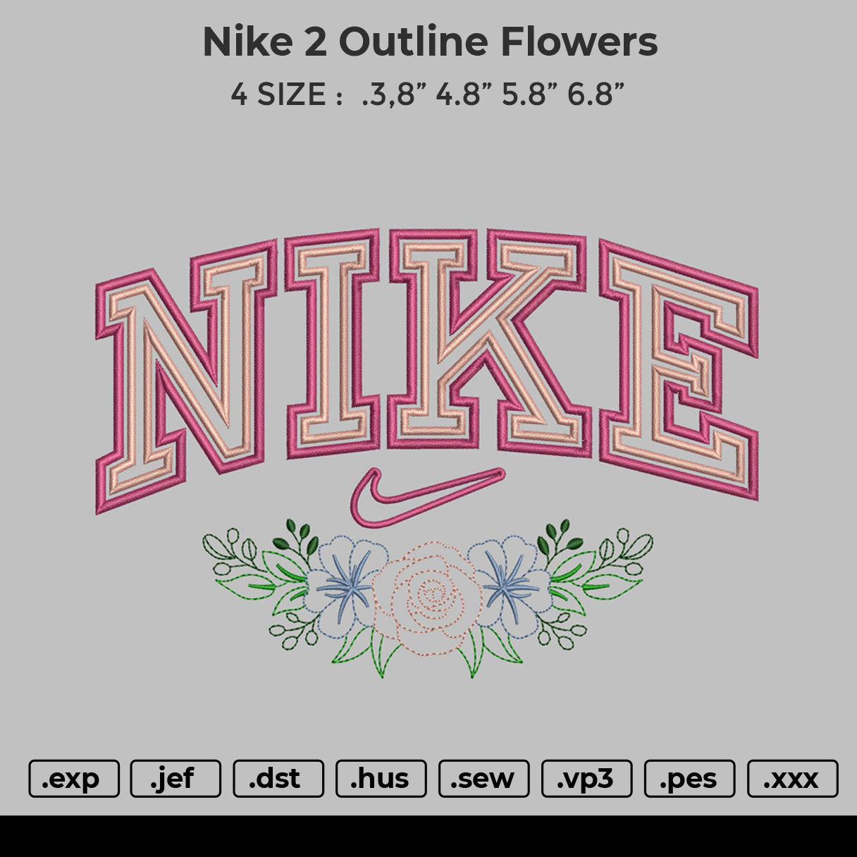 Nike 2 Outline Flowers