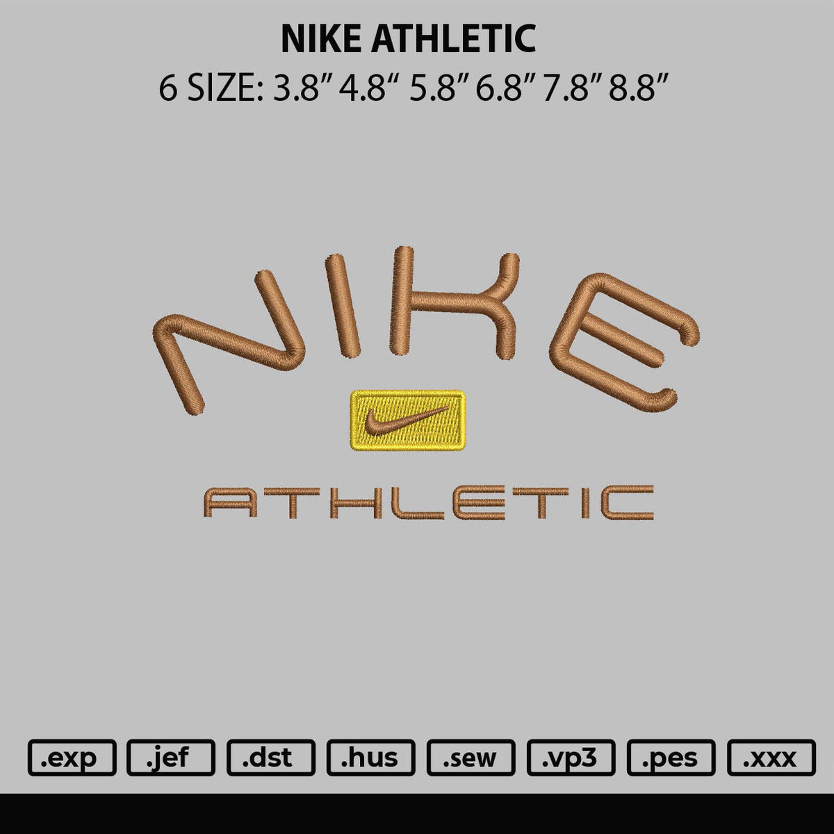 Nike Athelic 02 Embroidery File 6 sizes