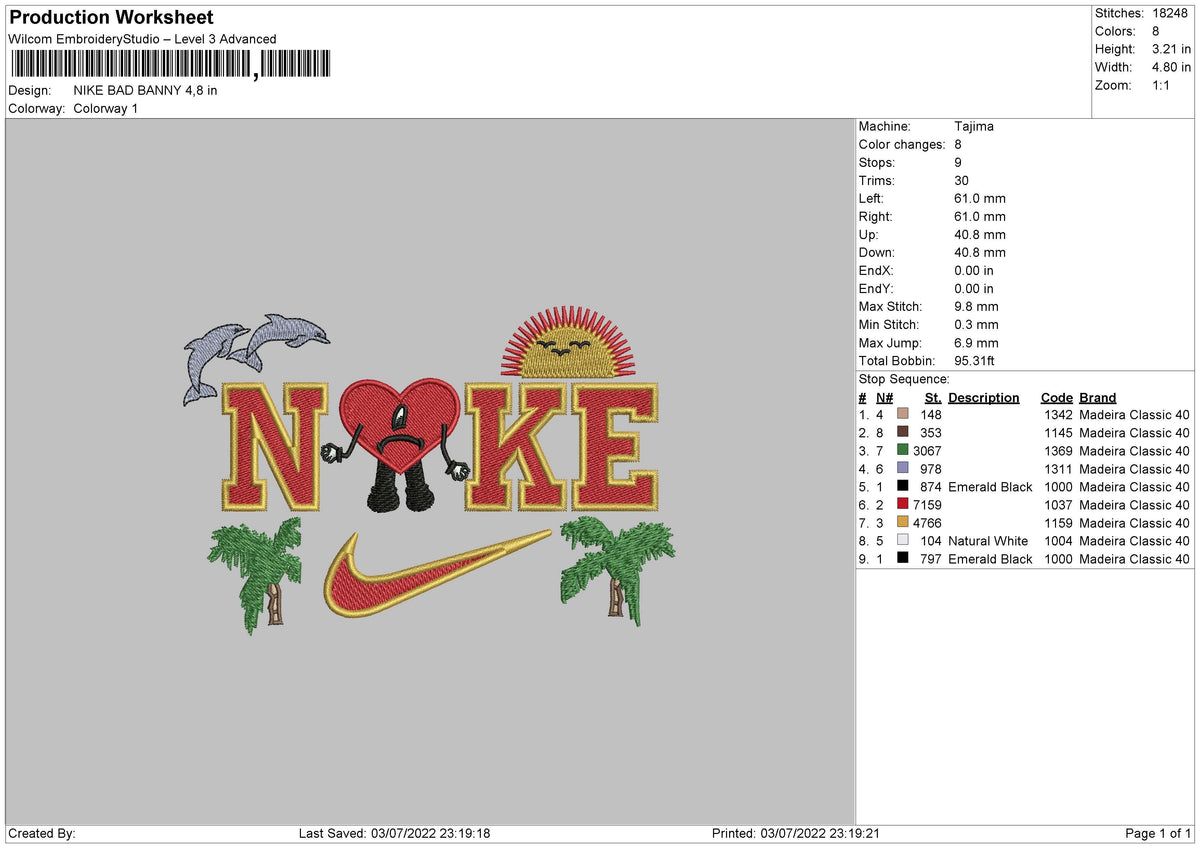 NIKE BAD BANNY Embroidery