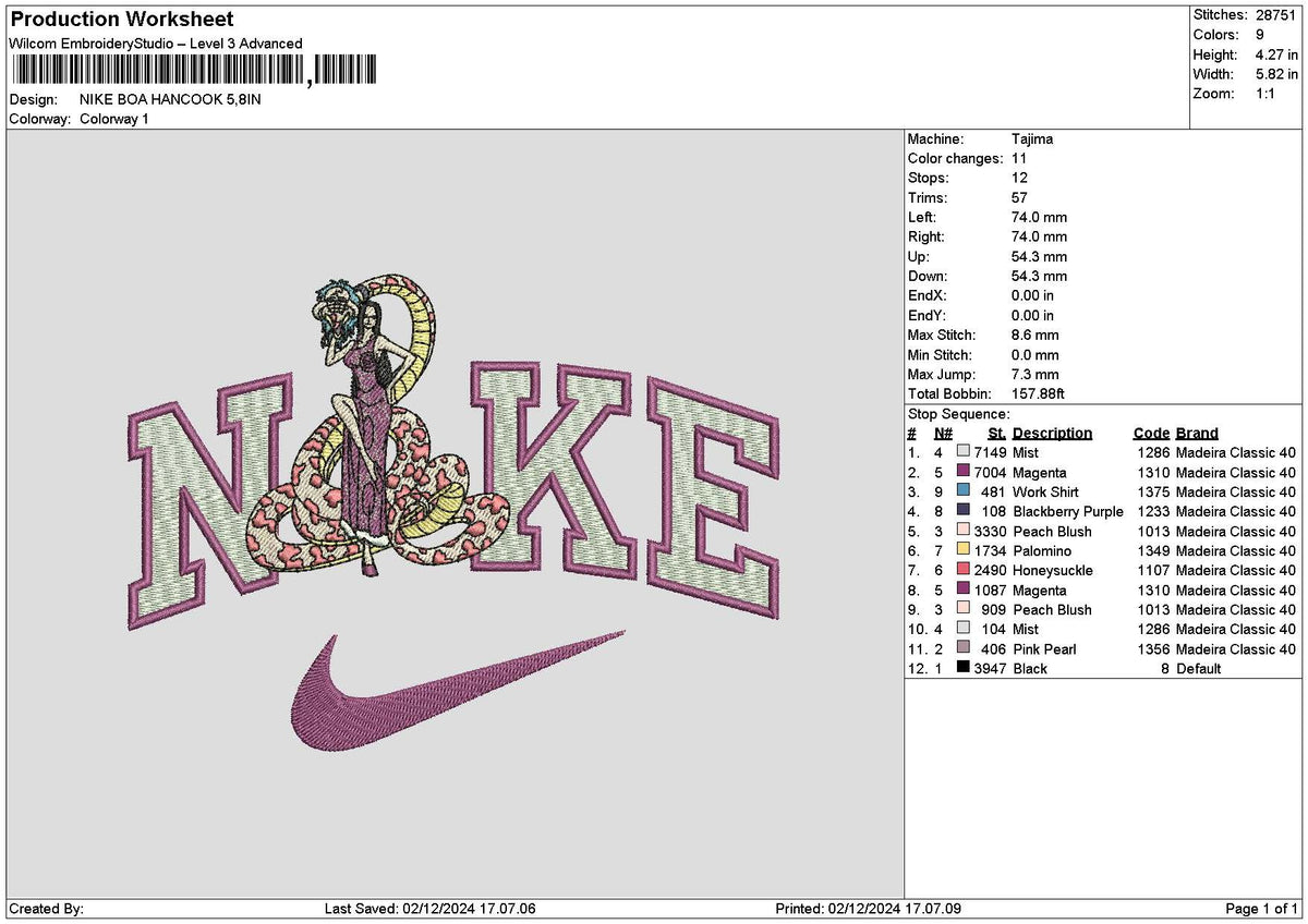Nike Boa Embroidery File 6 sizes