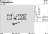 Nike Dog 2111 Embroidery File 6 sizes
