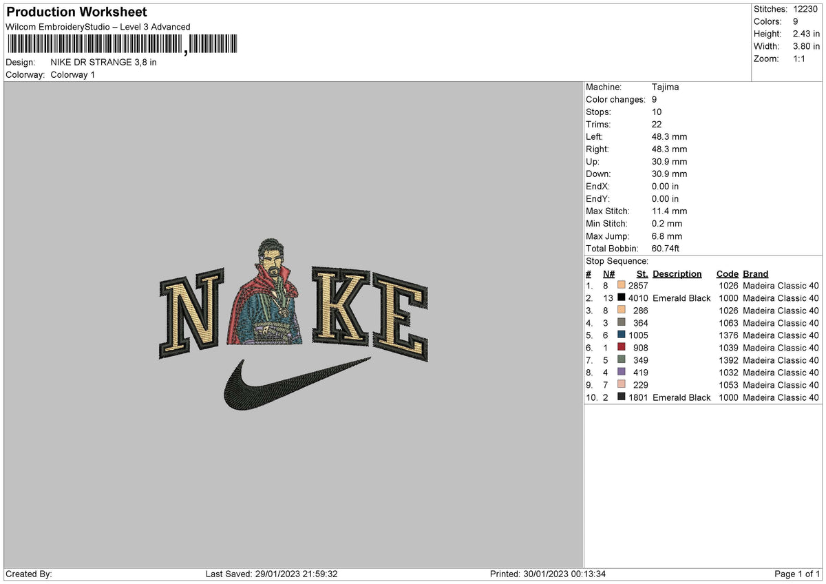 Nike Strange Embroidery File 6 sizes