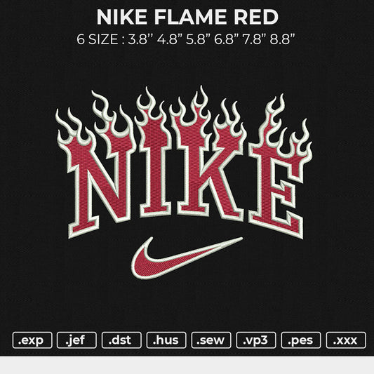 NIKE FLAME RED Embroidery