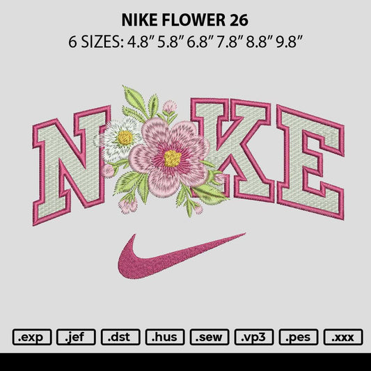 Nike Flower V26 Embroidery File 6 sizes