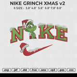 NIKE GRINCH XMAS v2 Embroidery File 6 size