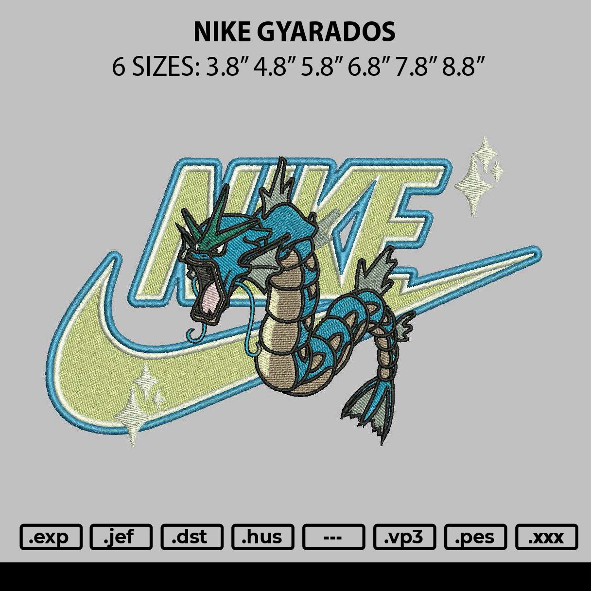 Nike Gyrados Embroidery File 6 sizes