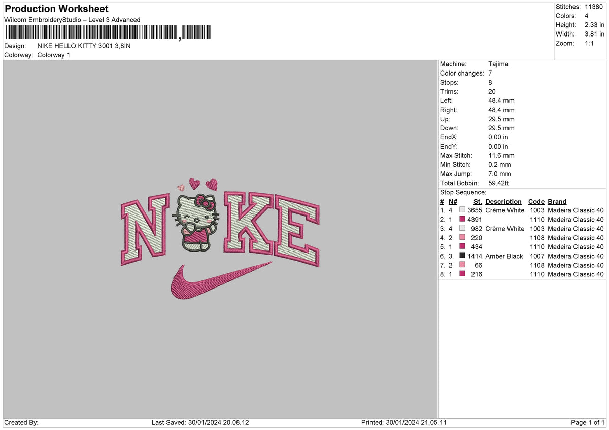 Nike Hk Pink Embroidery File 6 sizes