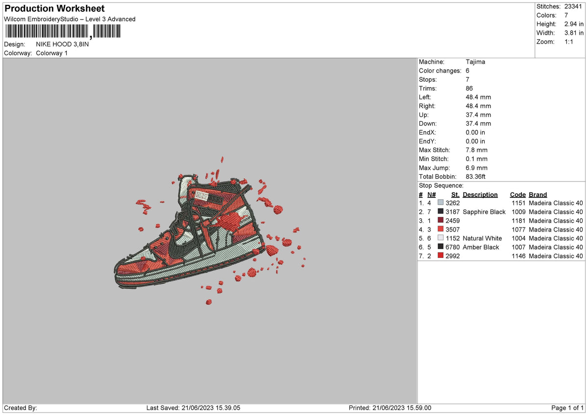 Nike Hood Embroidery File 6 sizes