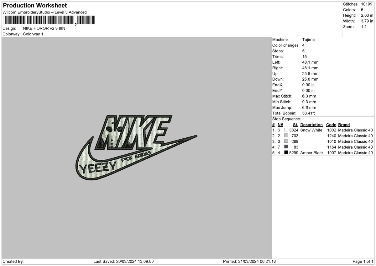 Nike Horror V2 V3 Embroidery 2 Files