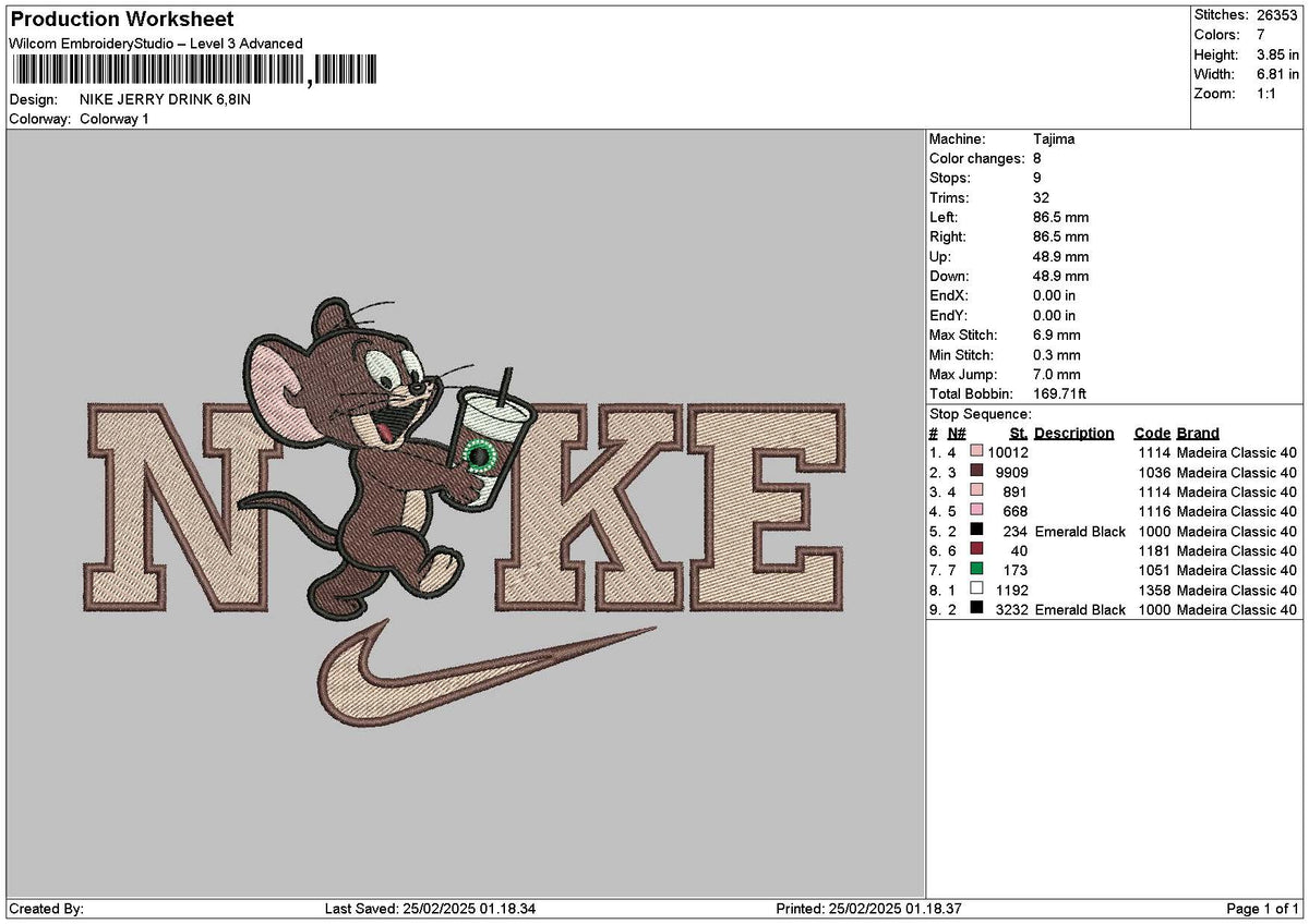 Nike Jerry2502 Embroidery File 6 sizes