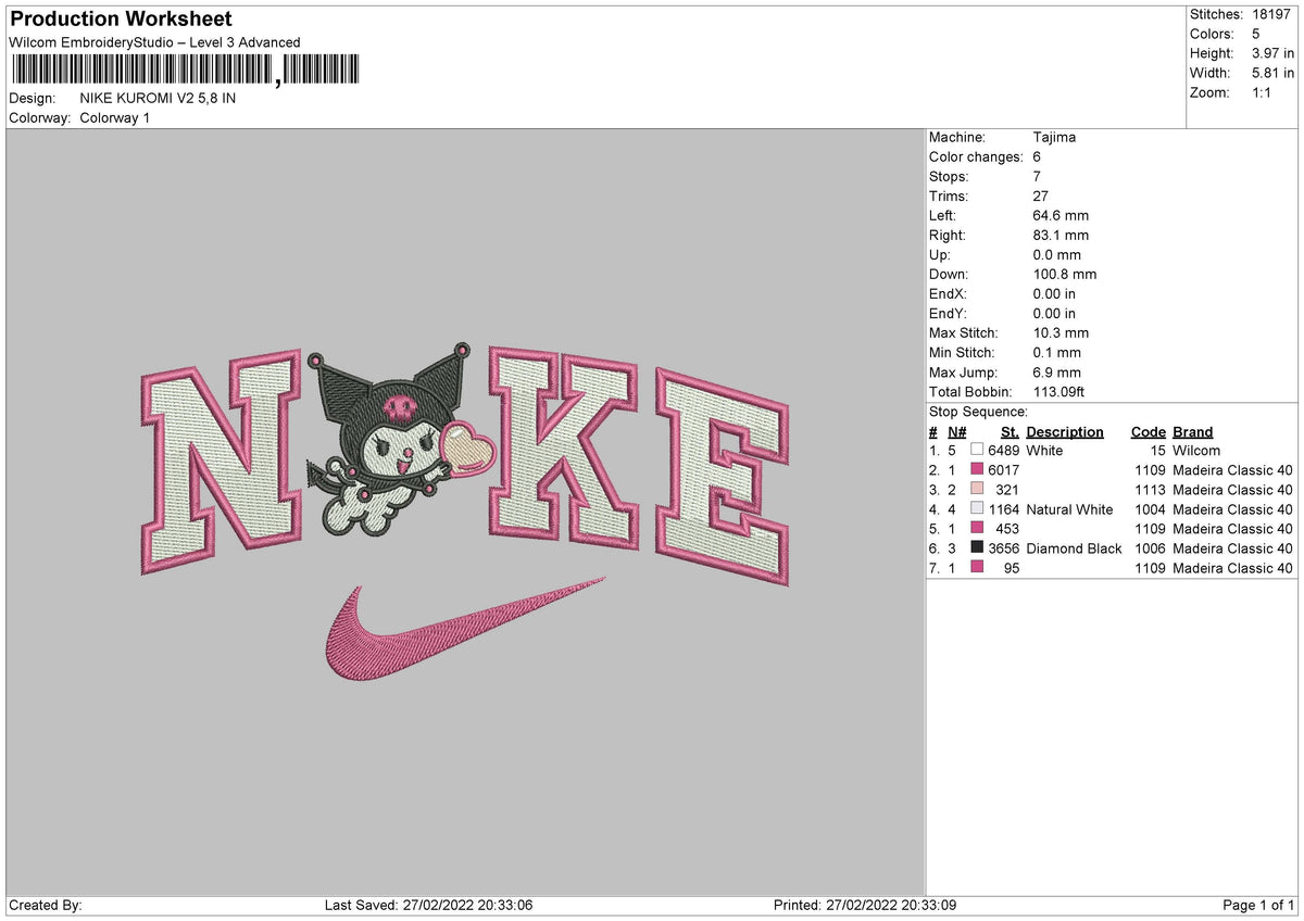 Nike Kuromi V2 Embroidery