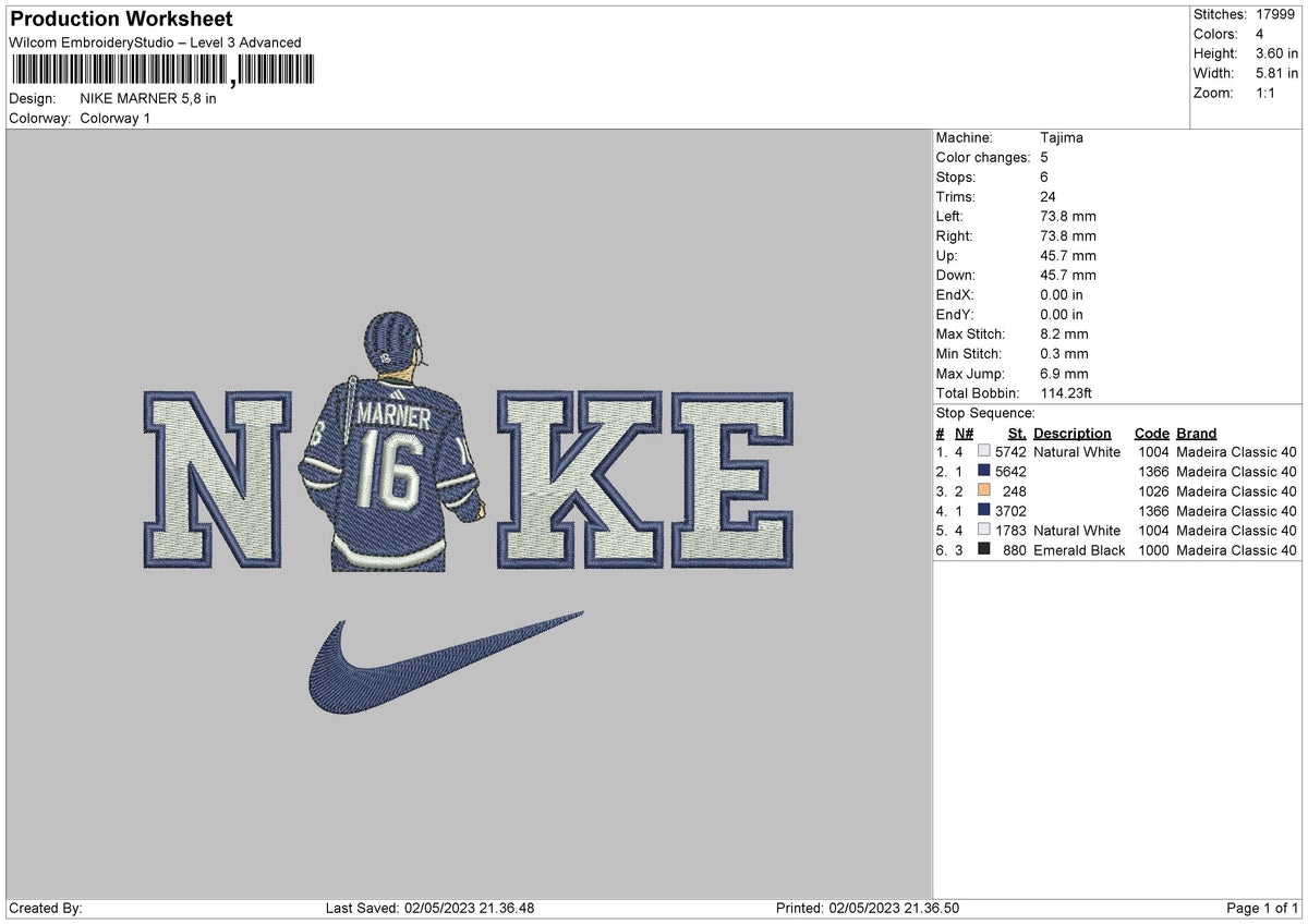 Nike Marner Embroidery File 6 sizes