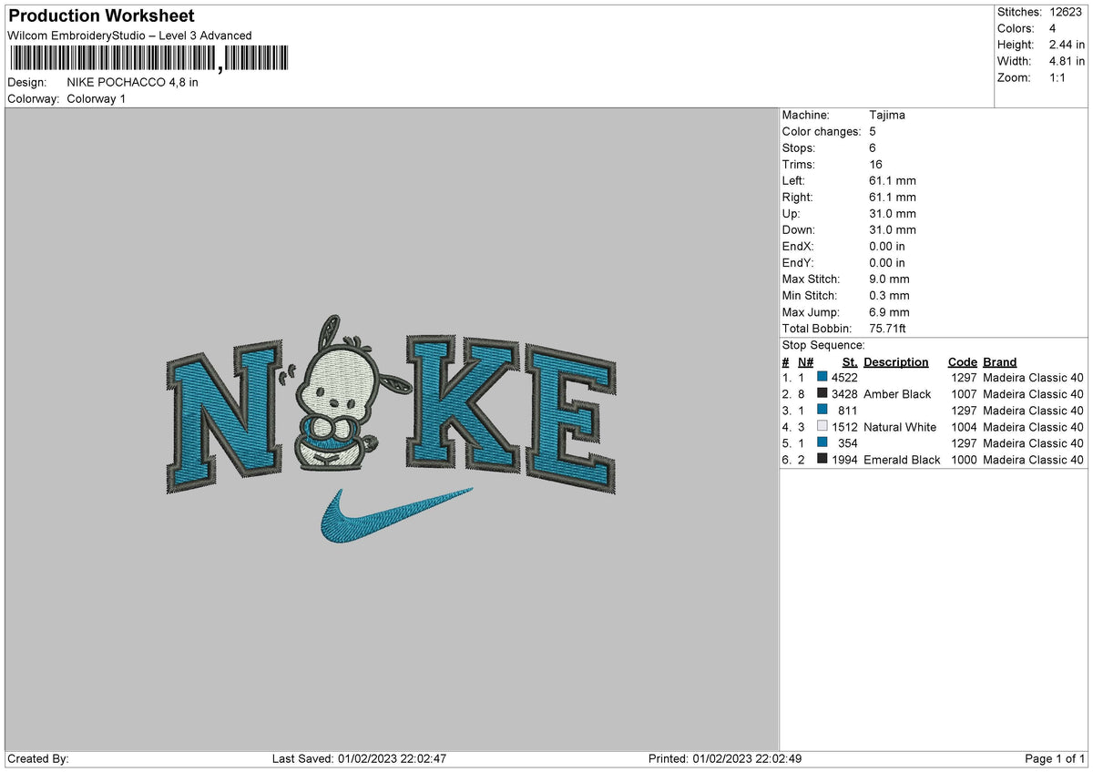 Nike Pocha Embroidery File 6 sizes