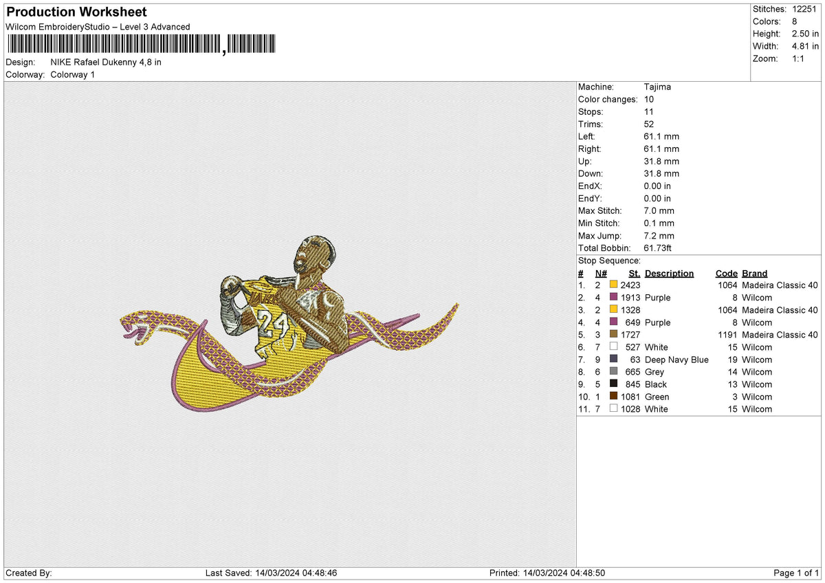 NIKE Rafael Dukenny Embroidery File6 size