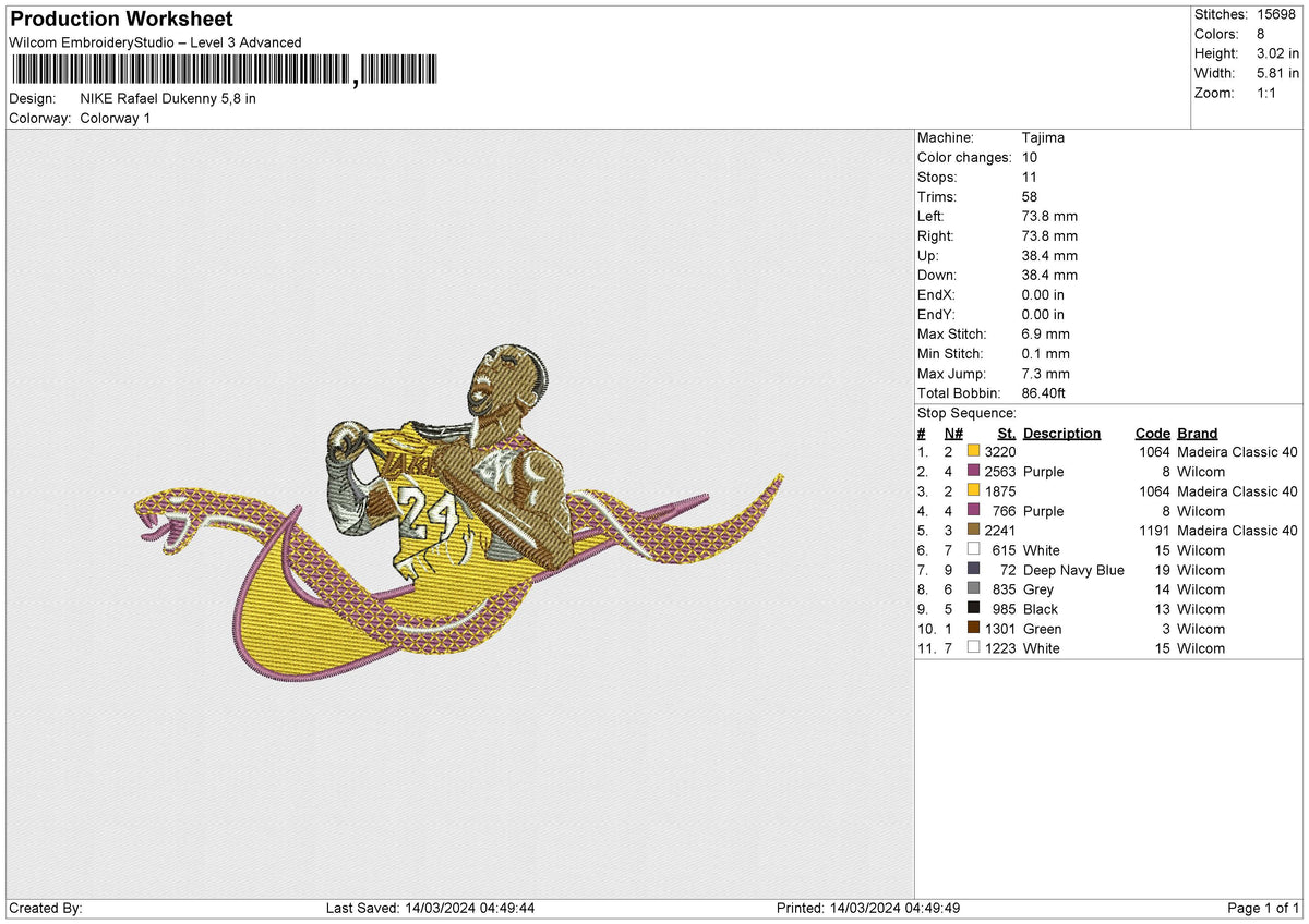 NIKE Rafael Dukenny Embroidery File6 size