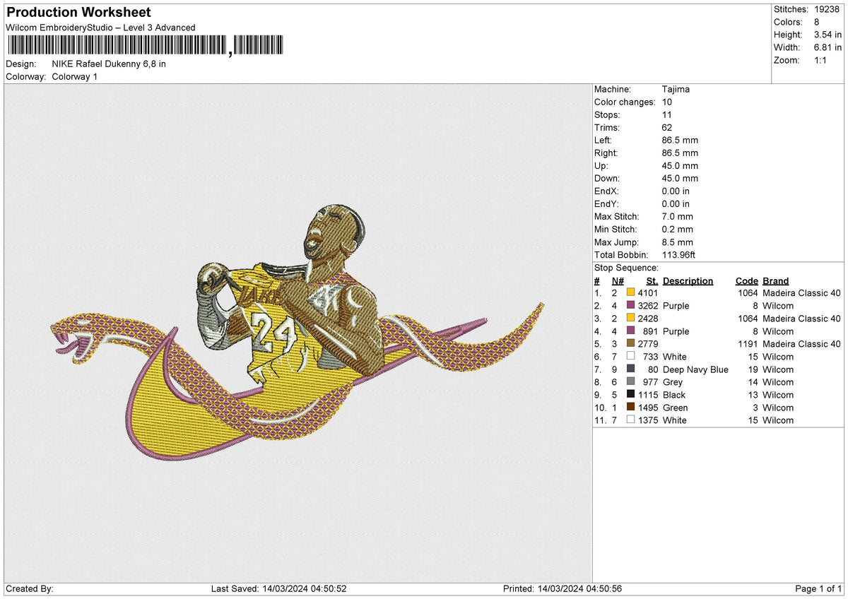 NIKE Rafael Dukenny Embroidery File6 size