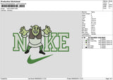 Nike Shrek 0605 Embroidery File 6 sizes
