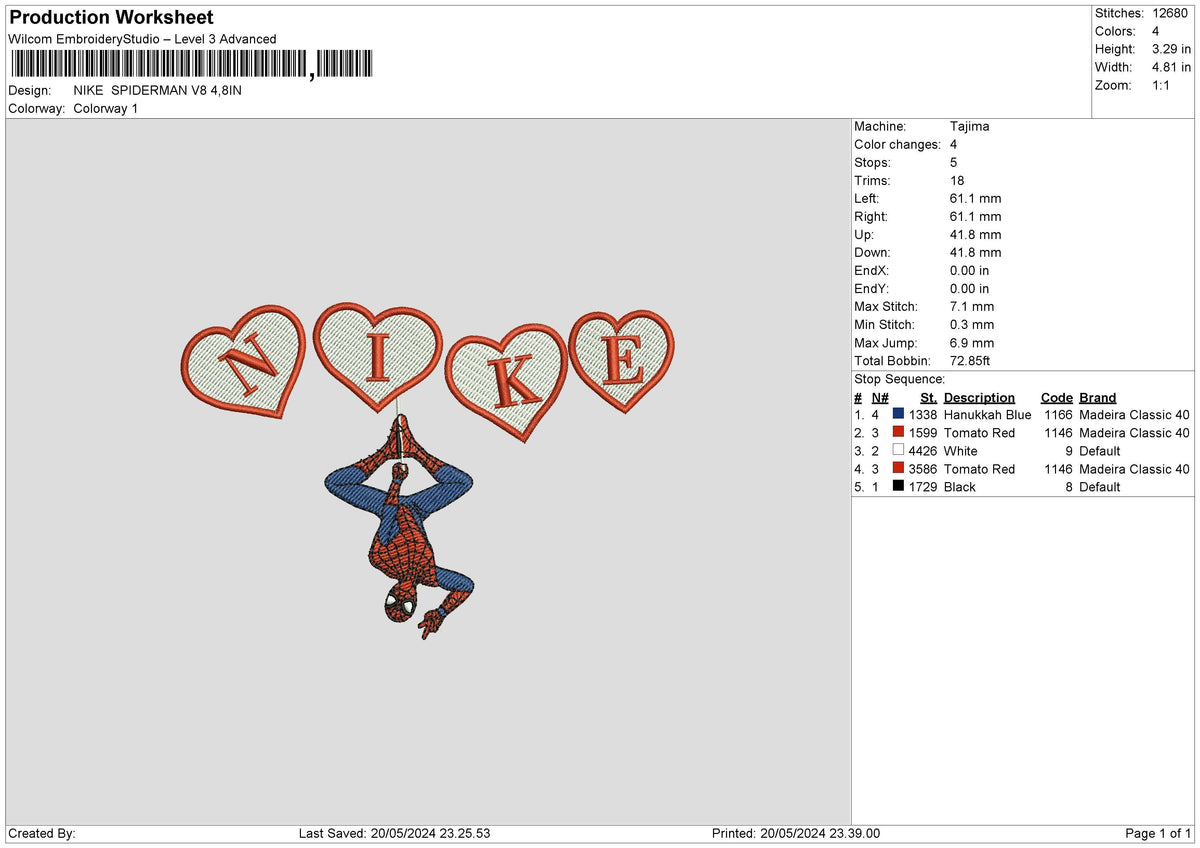 Nike Spider V8 Embroidery File 6 sizes
