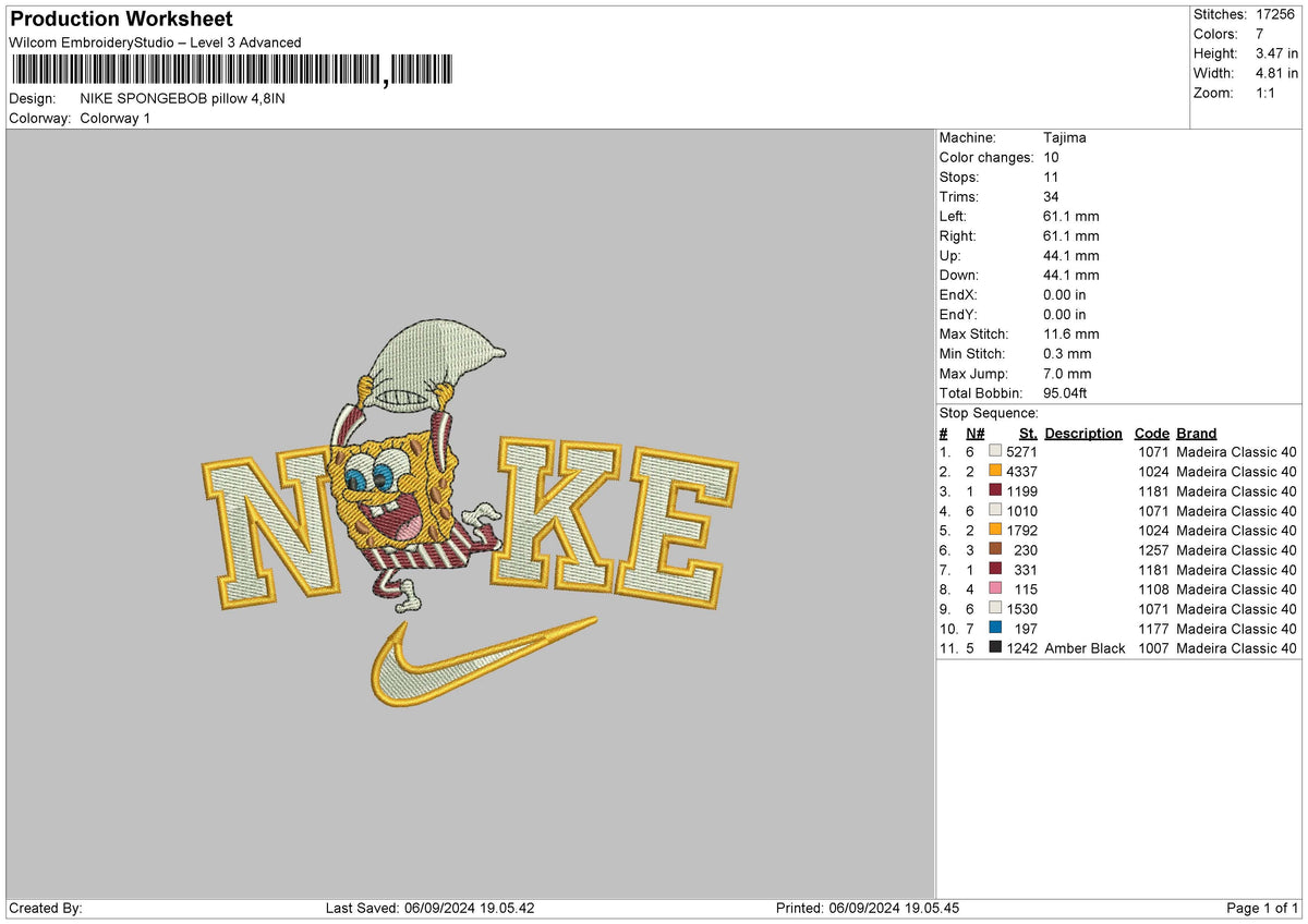 Nike Sponge 0609 Embroidery File 6 sizes
