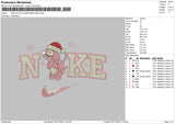 Nike Stitch Pink Xmas 23 Embroidery File 6 sizes