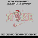 Nike Stitch Pink Xmas 23 Embroidery File 6 sizes