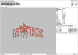Nike Monster Flower Embroidery File 6 sizes