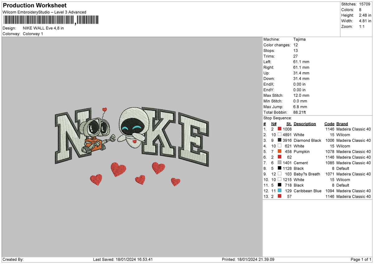 Nike Robots Embroidery File 6 sizes